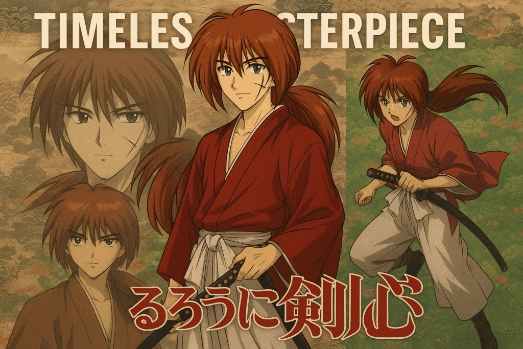 Rurouni Kenshin anime battle scene showcasing Kenshin’s sakabatō